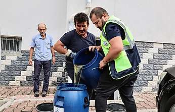 Talas'ta atık yağlar toplanıyor çevre korunuyor