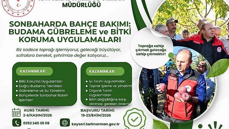 Kayseri’de Sonbahar Bahçe Bakımı Eğitimi!