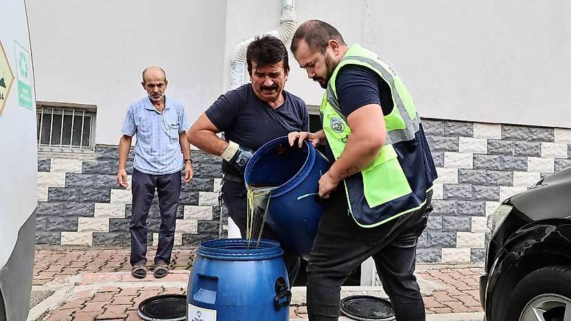 Talas'ta atık yağlar toplanıyor çevre korunuyor